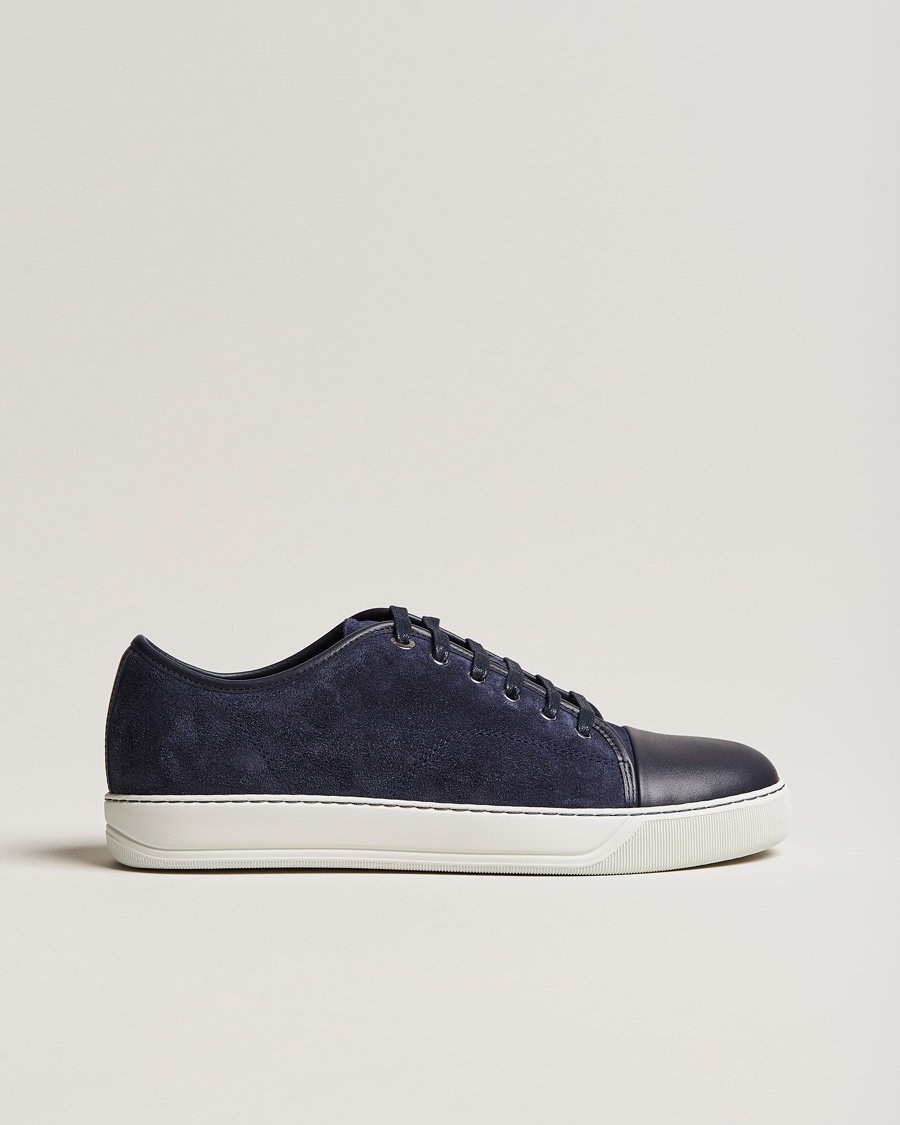 Herre | Sko i ruskind | Lanvin | DBB1 Nappa Cap Toe Sneaker Navy