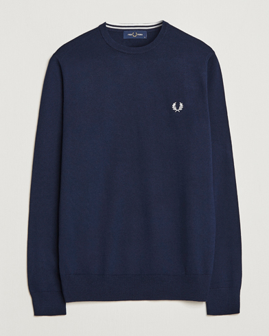 Herre | Best of British | Fred Perry | Classic Crew Neck Jumper Navy