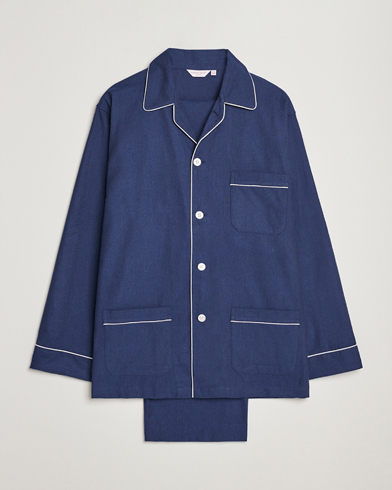 Herre | Loungewear-afdelingen | Derek Rose | Brushed Cotton Flanell Pyjama Set Navy