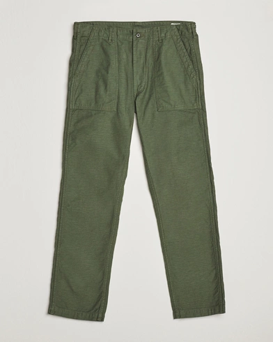 Herre | Japanese Department | orSlow | Slim Fit Original Sateen Fatigue Pants Green