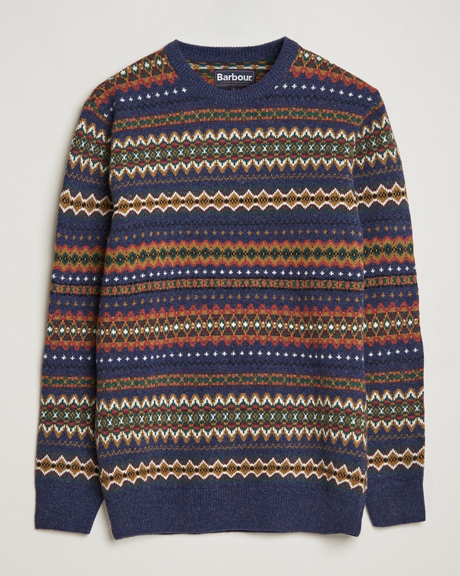 Herre | | Barbour Lifestyle | Case Fairisle Crew Navy Marl