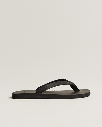 Herre | Sandaler & Hjemmesko | The Resort Co | Saffiano Leather Flip-Flop Black