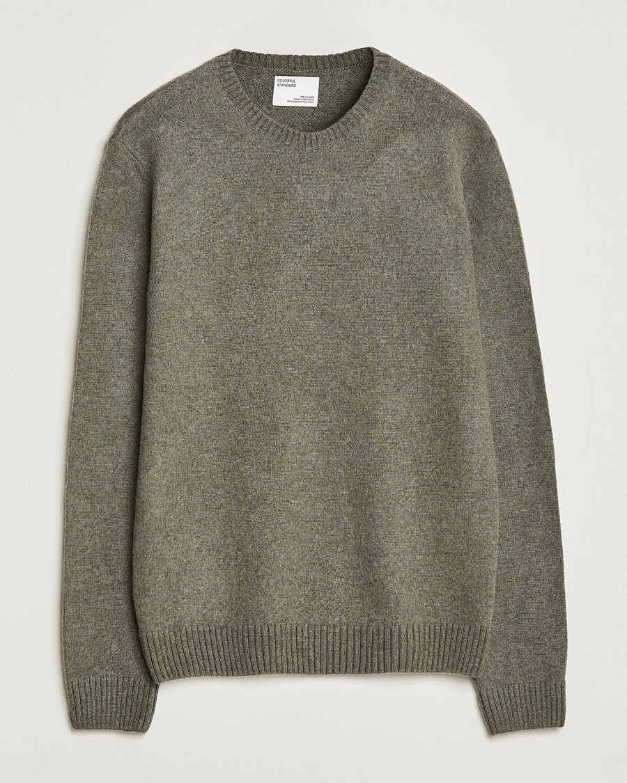 Colorful Standard Classic Merino Wool Crew Neck Dusty Olive – Grøn