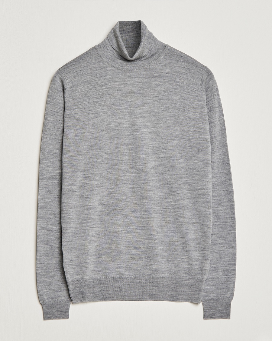 John Smedley Cherwell Extra Fine Merino Rollneck Silver – Grå
