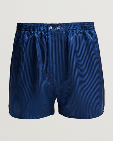 Herre | Loungewear-afdelingen | Derek Rose | Classic Fit Silk Boxer Shorts Navy