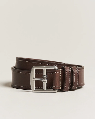 Herre | Snart på lager | Anderson's | Bridle Stiched 3,5 cm Leather Belt Brown