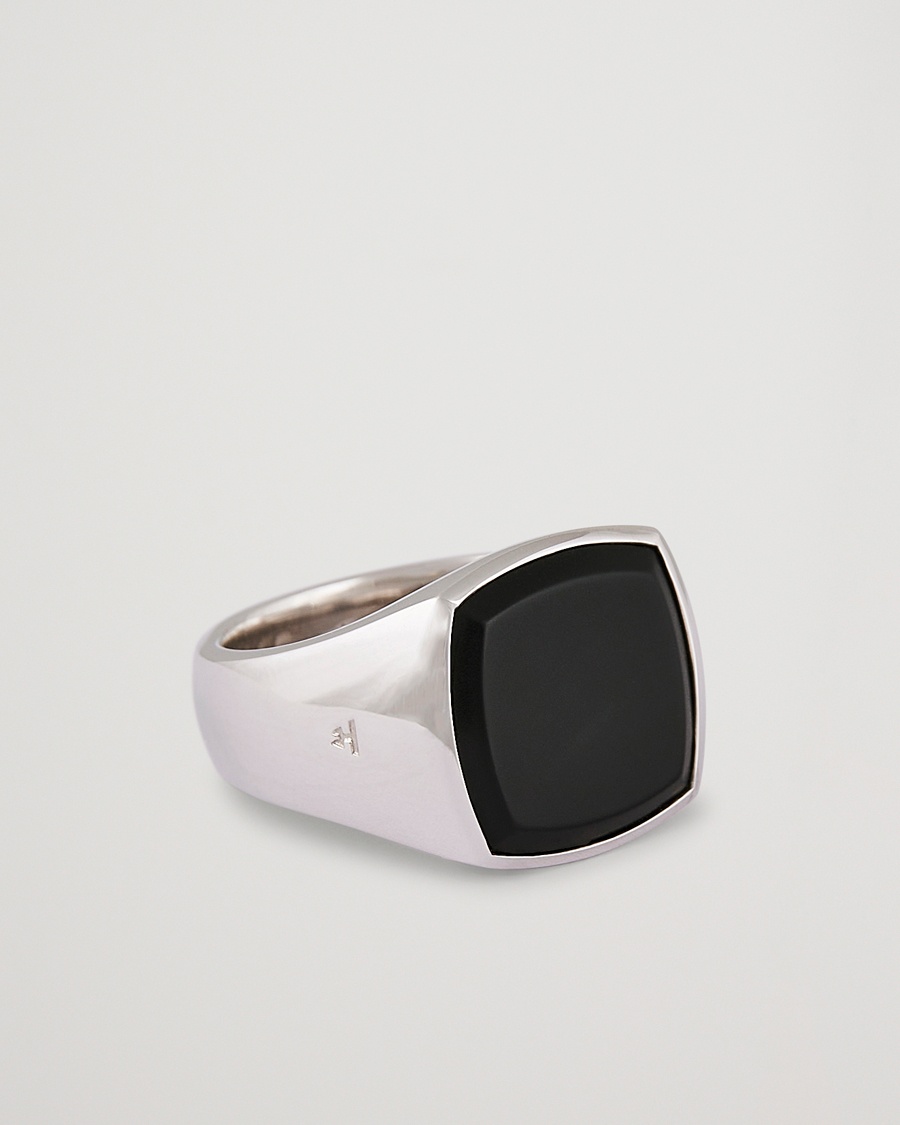 Tom Wood Cushion Black Onyx Ring Silver – Sort