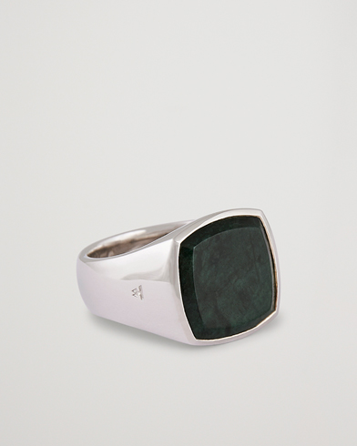 Herre | Nytår med stil | Tom Wood | Cushion Green Marble Ring Silver