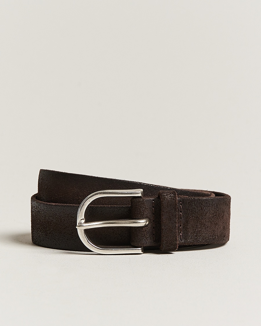 Orciani Handmade Suede Belt 3 cm Testa Di Moro