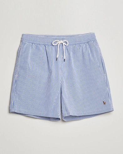 Herre | Sommer | Polo Ralph Lauren | Recyceled Traveler Boxer Seersucker Swimshorts Blue/White