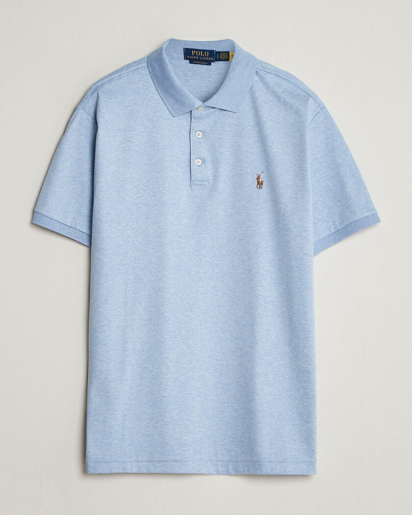  Polo Ralph Lauren Luxury Pima Cotton Polo Jamaica Heather – Blå