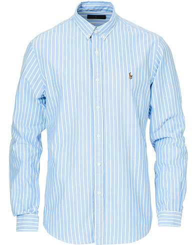 Oxfordskjorter |  Slim Fit Oxford Button Down Stripe Shirt Blue/White
