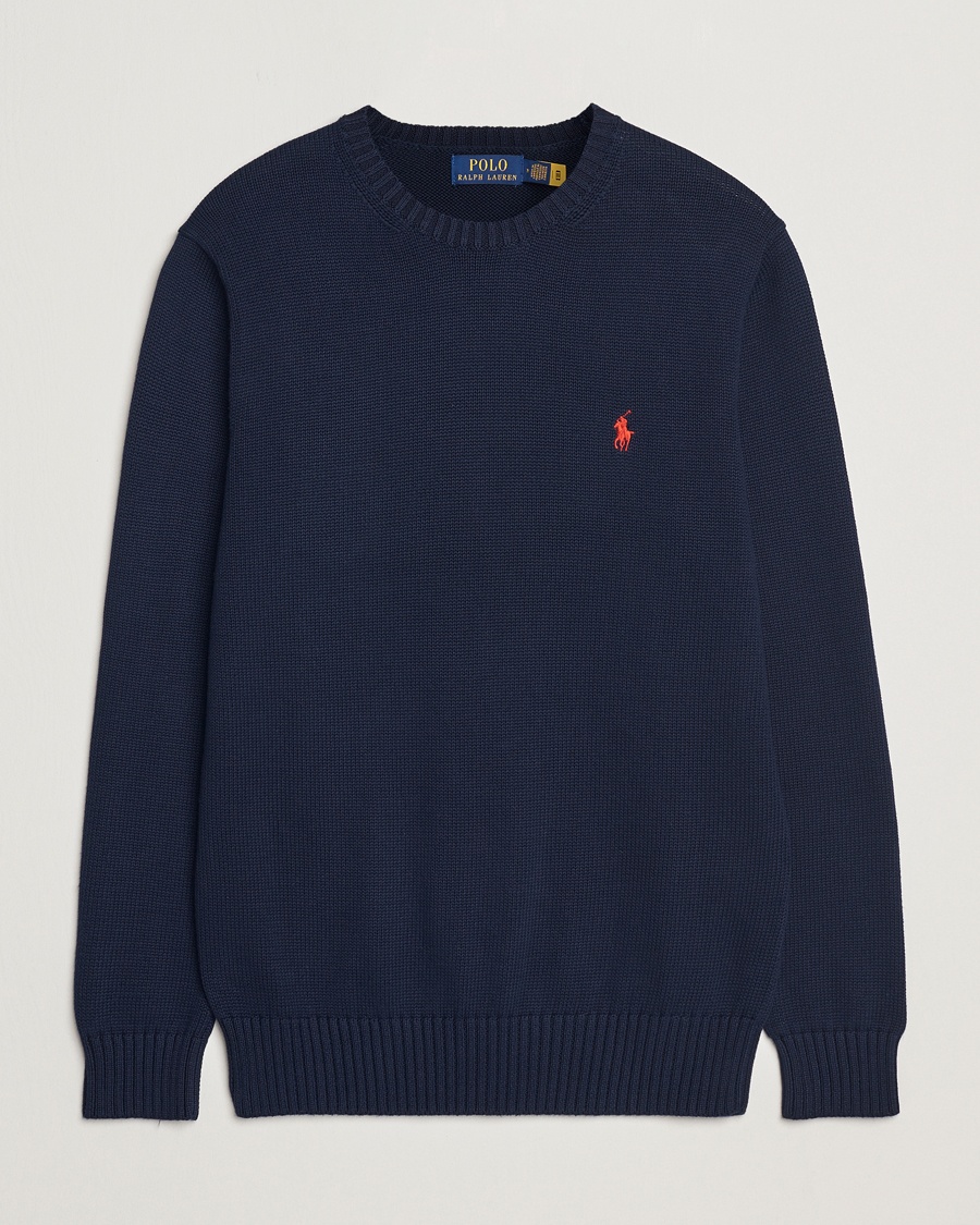 Polo Ralph Lauren Cotton Crew Neck Sweater Hunter Navy – Blå