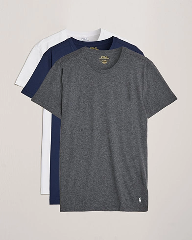 Herre | Flerpak | Polo Ralph Lauren | 3-Pack Crew Neck T-Shirt Navy/Charcoal/White