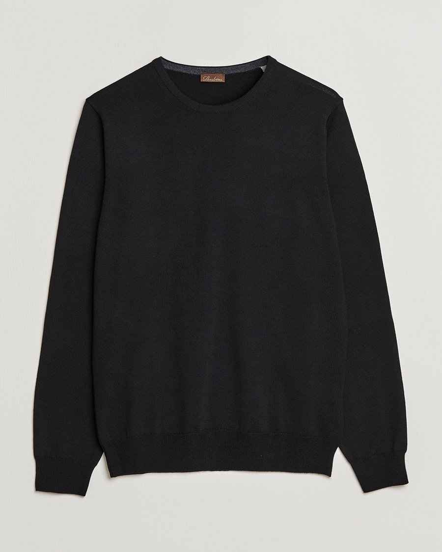 Stenströms Merino Crew Neck Black – Sort