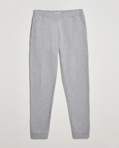 Herre | Loungewear-afdelingen | Sunspel | Cotton Loopback Track Pants Grey Melange