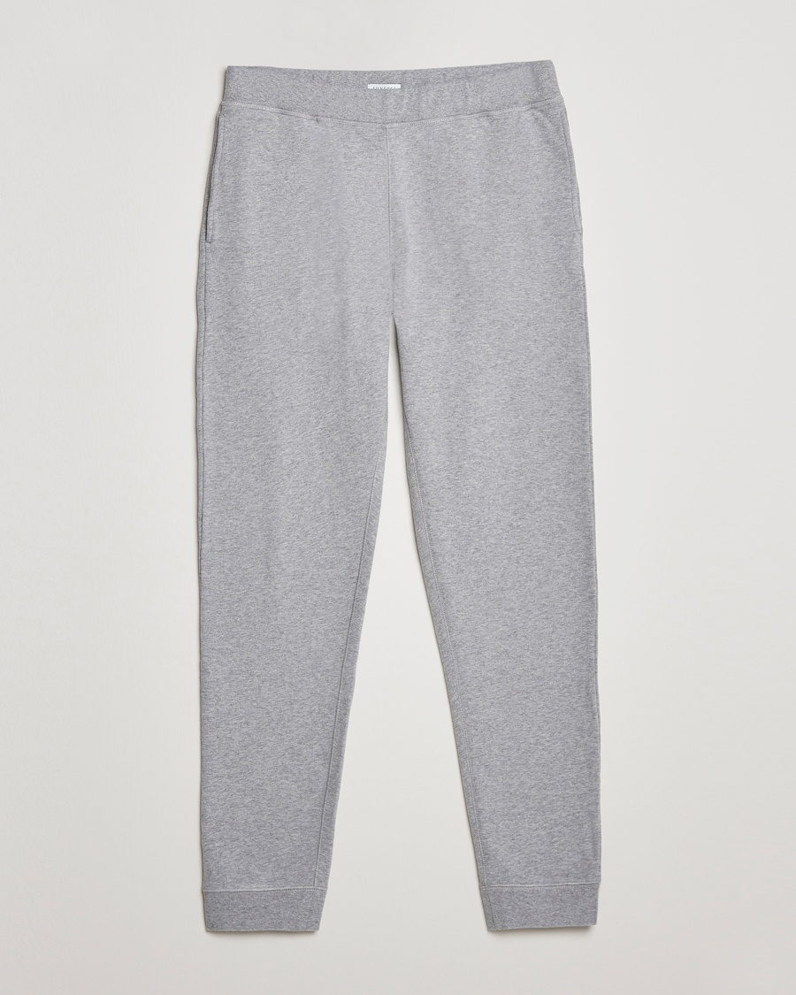 Herre | | Sunspel | Cotton Loopback Track Pants Grey Melange