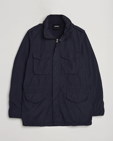 Herre | Field jackets | Aspesi | Giubotto Garment Dyed Field Jacket Navy