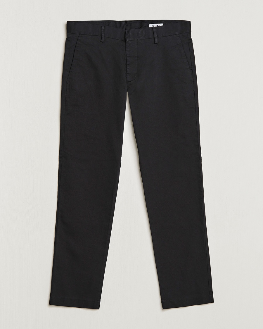 NN07 Theo Regular Fit Stretch Chinos Black – Sort