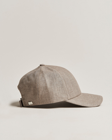 Herre |  | Varsity Headwear | Linen Baseball Cap Argent Khaki