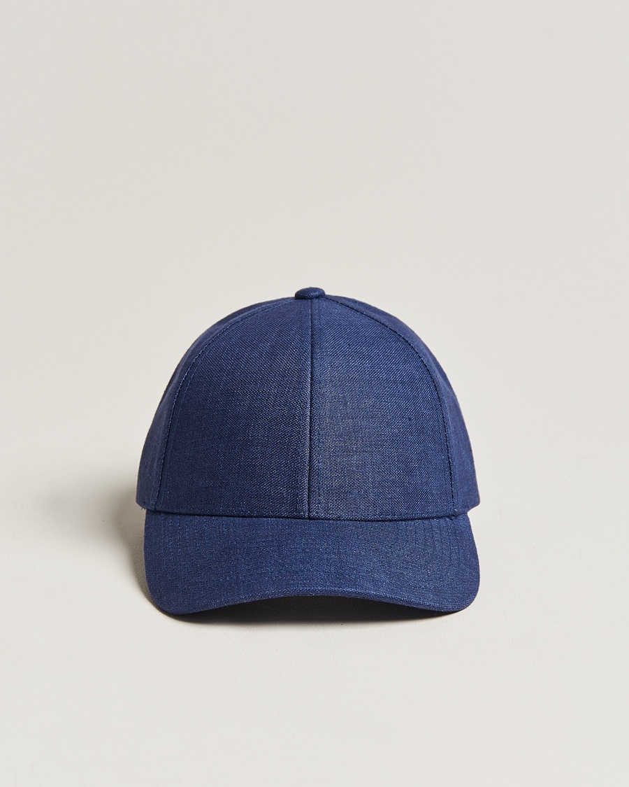 Varsity Headwear Linen Baseball Cap Oxford Blue – Blå