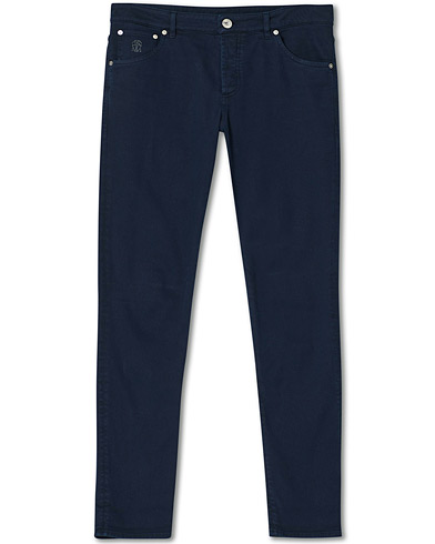  Slim Fit 5-Pocket Twill Pants Navy