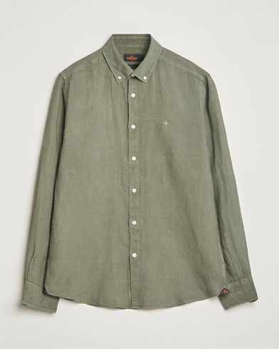 Herre | Hørskjorter | Morris | Douglas Linen Button Down Shirt Olive