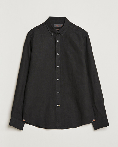 Herre | Hørskjorter | Morris | Douglas Linen Button Down Shirt Black