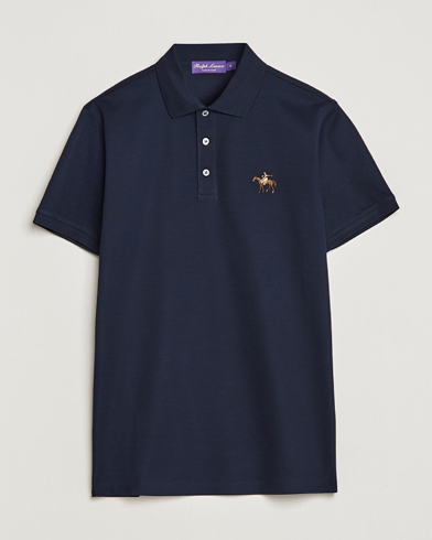 Herre | Luxury Brands | Ralph Lauren Purple Label | Mercerized Cotton Polo Chairman Navy