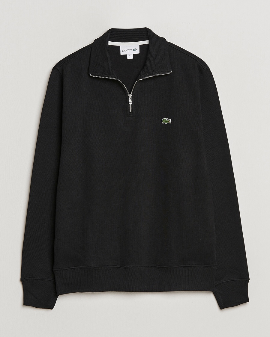 Lacoste Rib Interlock Half Zip Black – Sort