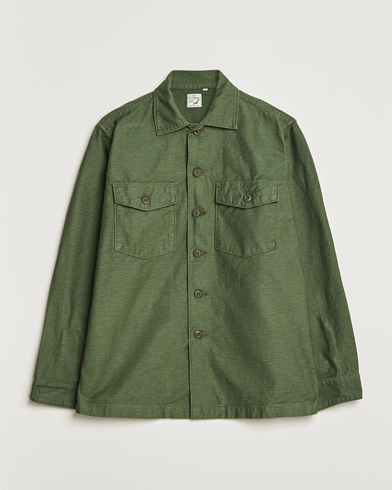 Herre | Overshirts | orSlow | Cotton Sateen US Army Overshirt Army Green