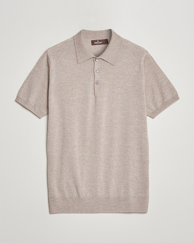 Herre | Eksklusivt for Care of Carl | Morris Heritage | Short Sleeve Knitted Polo Shirt Khaki
