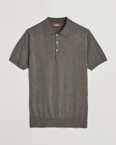 Herre | Tøj | Morris Heritage | Short Sleeve Knitted Polo Shirt Olive Green