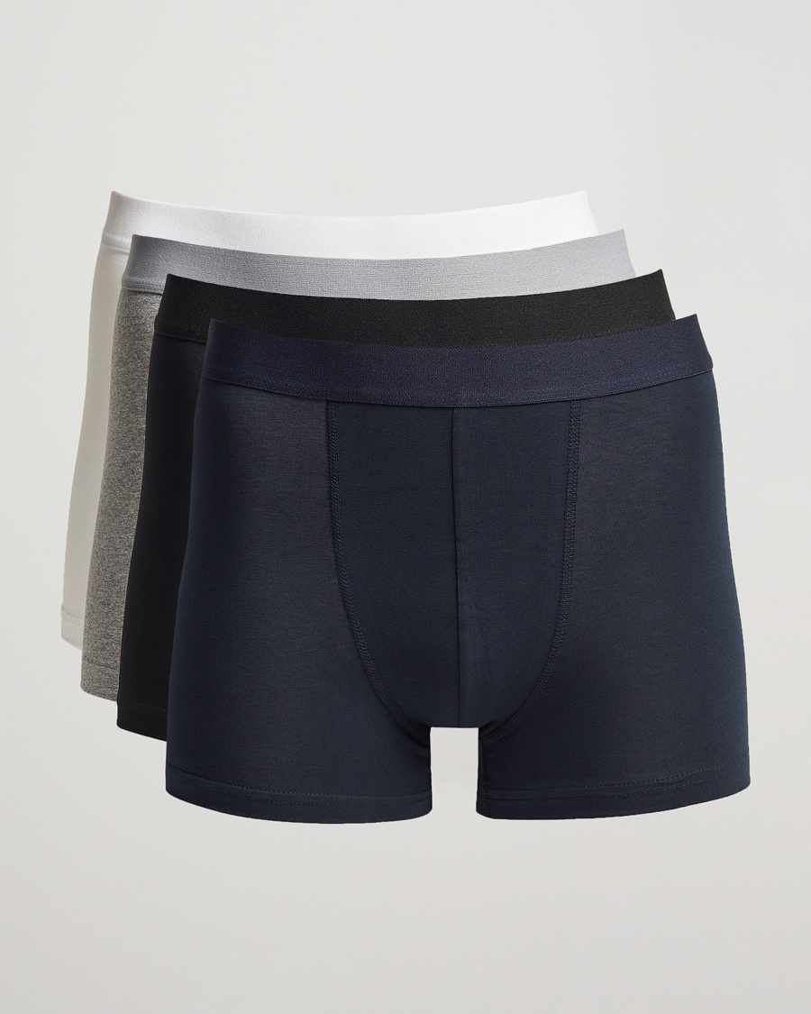 Bread & Boxers 4-Pack Boxer Brief White/Black/Grey/Navy – Grå