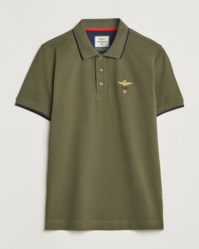 Herre | Polotrøjer | Aeronautica Militare | Garment Dyed Cotton Polo Green