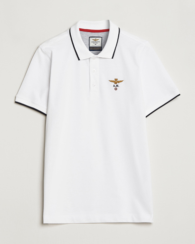 Herre | Polotrøjer | Aeronautica Militare | Garment Dyed Cotton Polo Off White