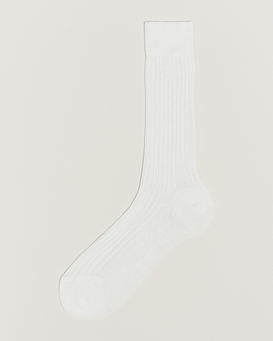 Bresciani Cotton Ribbed Short Socks White – Hvid