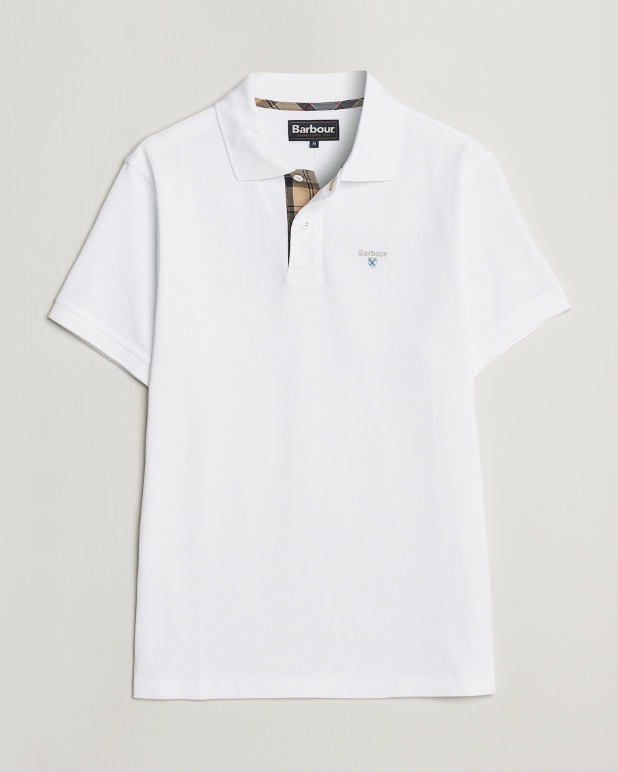Barbour Lifestyle Tartan Pique Polo White – Hvid