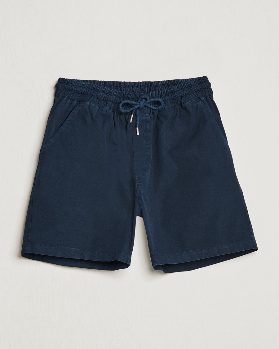 Colorful Standard Classic Organic Twill Drawstring Shorts Navy Blue – Blå
