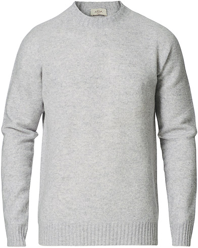 Herre |  | Altea | Wool/Cashmere Cew Neck Sweater Light Grey