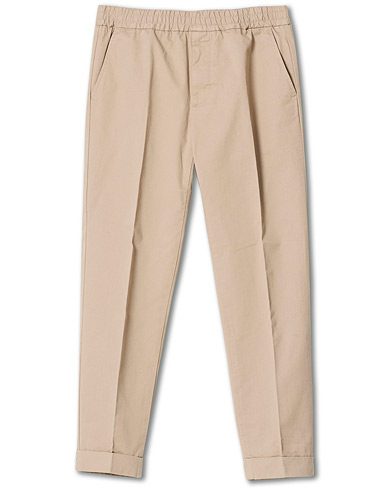 Bukser |  Terry Cotton Cropped Turn Up Trousers Desert Taupe