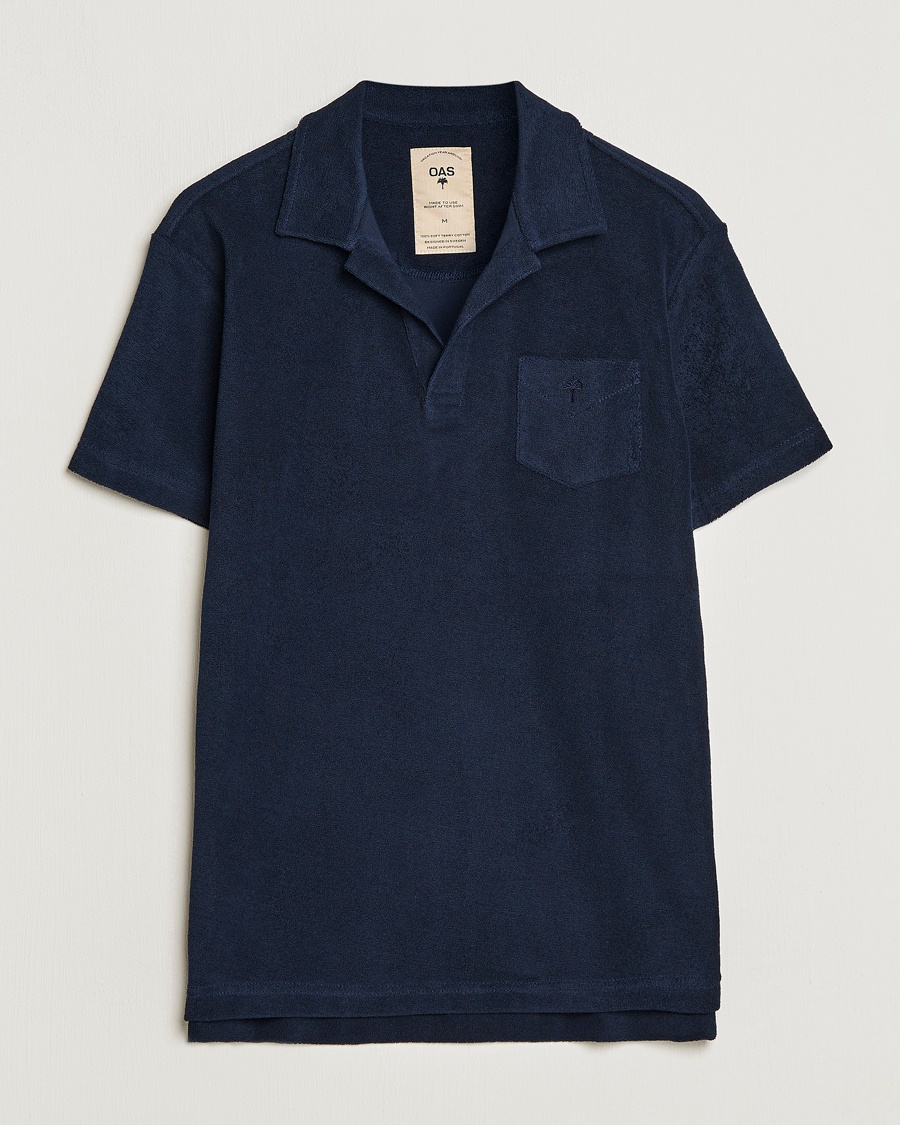 OAS Short Sleeve Terry Polo Navy – Blå