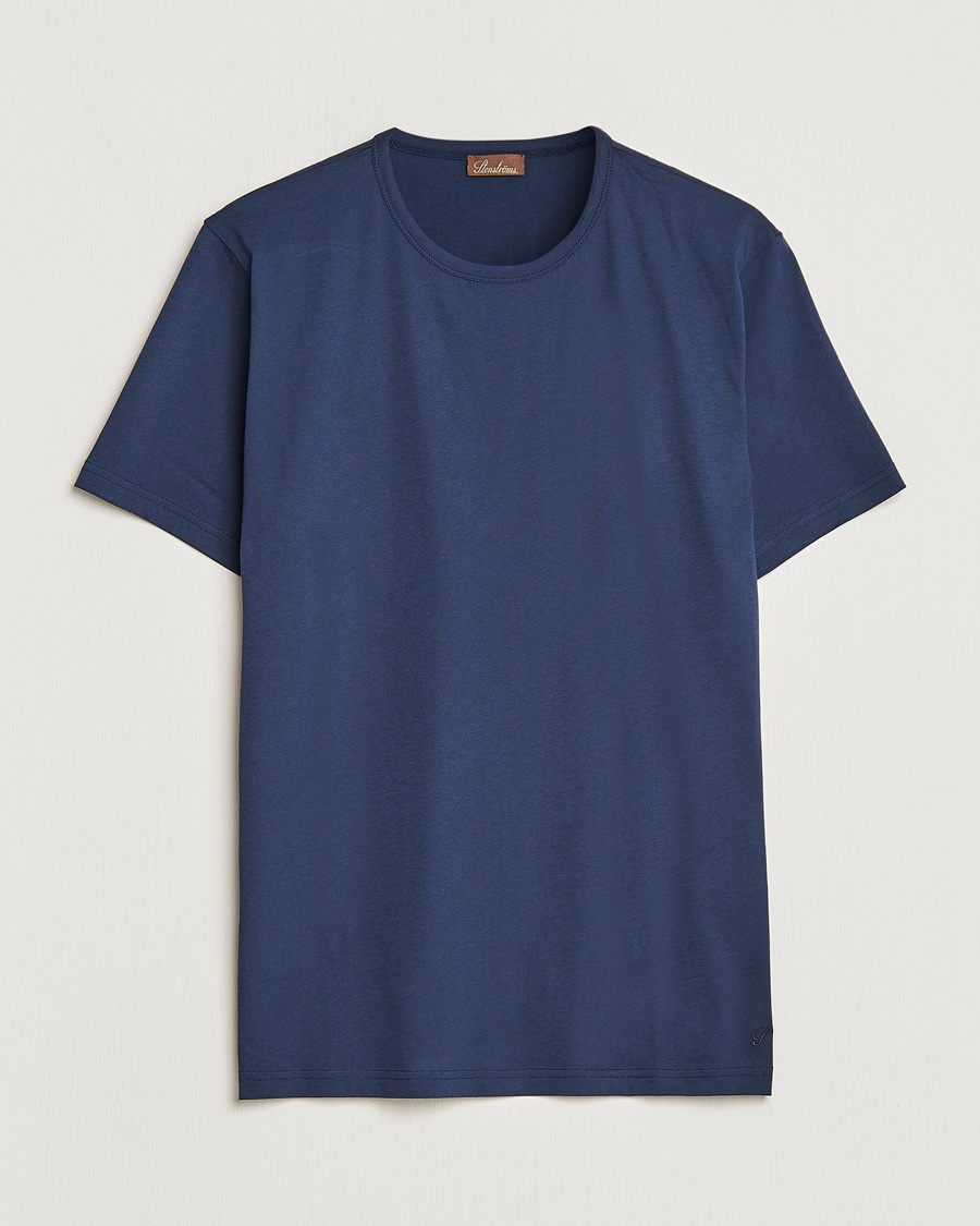 Stenströms Solid Cotton T-Shirt Navy – Blå