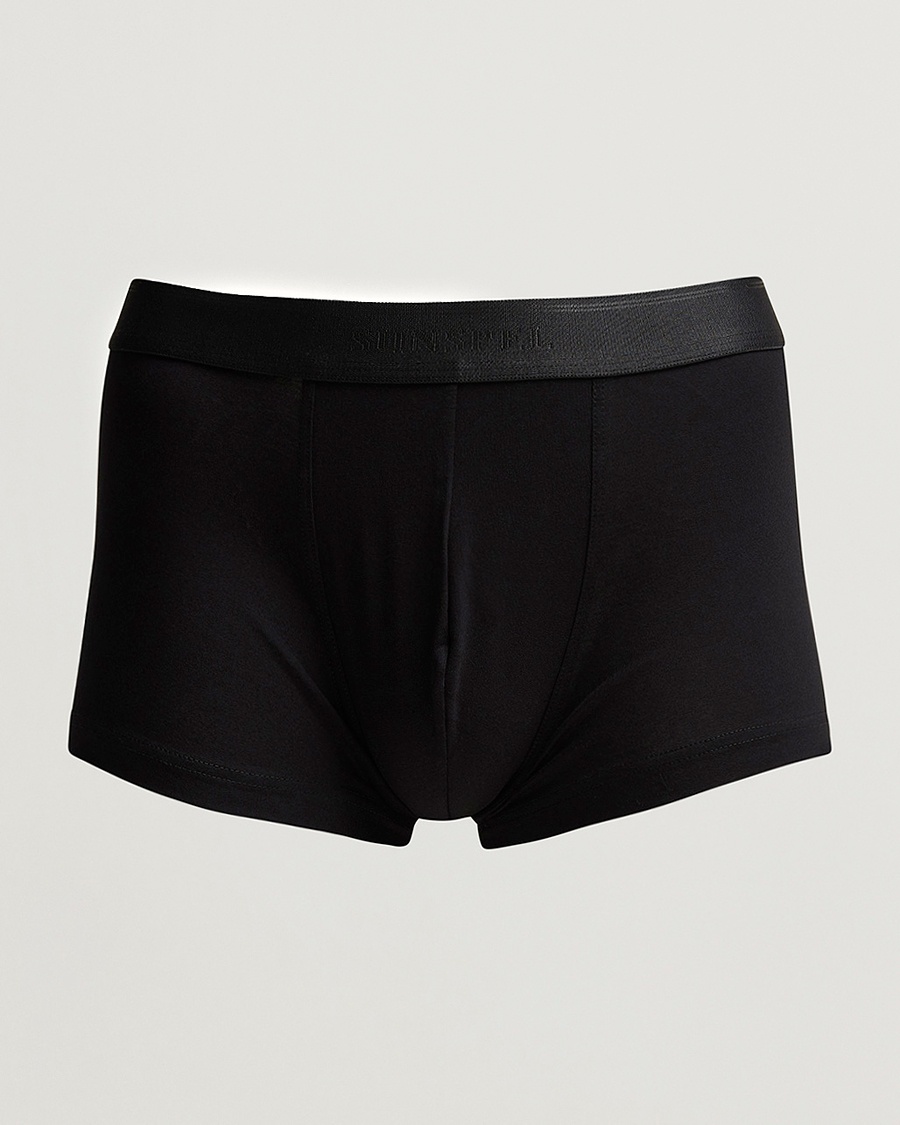 Sunspel Cotton Stretch Trunk Black – Sort