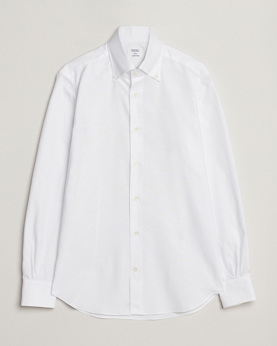 Mazzarelli Soft Oxford Button Down Shirt White – Hvid