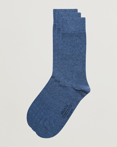 Herre | Almindelige sokker | Amanda Christensen | 3-Pack True Cotton Socks Denim Blue
