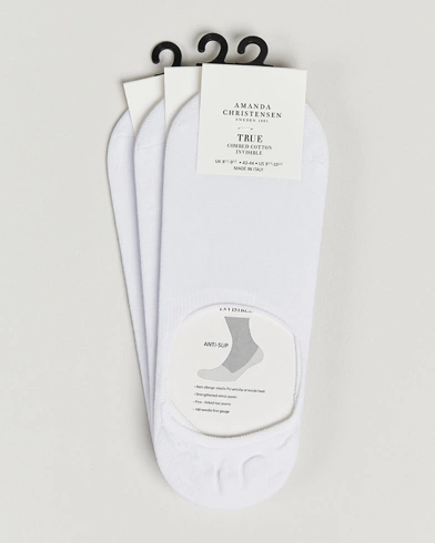 Herre | Amanda Christensen | Amanda Christensen | 3-Pack True Cotton Invisible Socks White