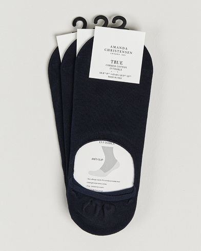Herre | Business & Beyond | Amanda Christensen | 3-Pack True Cotton Invisible Socks Dark Navy