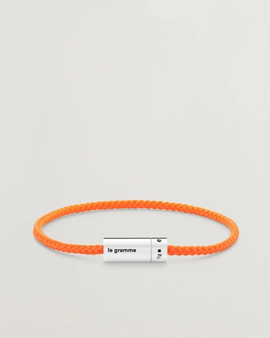 Herre | LE GRAMME | LE GRAMME | Nato Cable Bracelet Orange/Sterling Silver 7g