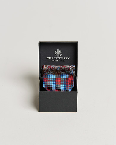 Herre | Slips | Amanda Christensen | Box Set Silk 8 cm Paisley Tie And Pocket Square Wine